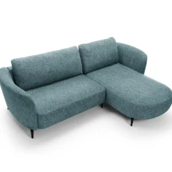Garnero Arredamenti Divani Angolari|Divani Letto-Divano letto angolare destra 3 posti 260x180cm tessuto bouclè azzurro Repose Tessuto Bouclè Blur Azzurro