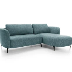 Garnero Arredamenti Divani Angolari|Divani Letto-Divano letto angolare destra 3 posti 260x180cm tessuto bouclè azzurro Repose Tessuto Bouclè Blur Azzurro