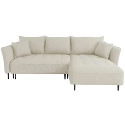 Garnero Arredamenti Divani Angolari|Divani Letto-Divano letto angolare destro 3 posti 276x158cm tessuto beige Angle Tessuto Peluche Onega Beige