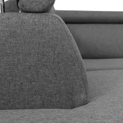 Garnero Arredamenti Divani Angolari|Divani Letto-Divano letto angolare destra 5 posti 253x188cm grigio Almese Tessuto Treccia Fine Lux Grigio