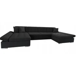 Garnero Arredamenti Divani Angolari|Divani Letto-Divano letto angolare moderno design 360x160cm nero Carpiano