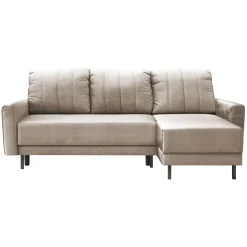 Garnero Arredamenti Divani Angolari|Divani Letto-Divano letto angolare reversibile 230x140cm tessuto beige Baffy