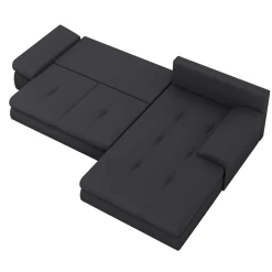 Garnero Arredamenti Divani Angolari|Divani Letto-Divano letto angolare reversibile 313x215cm tessuto antracite Puffo
