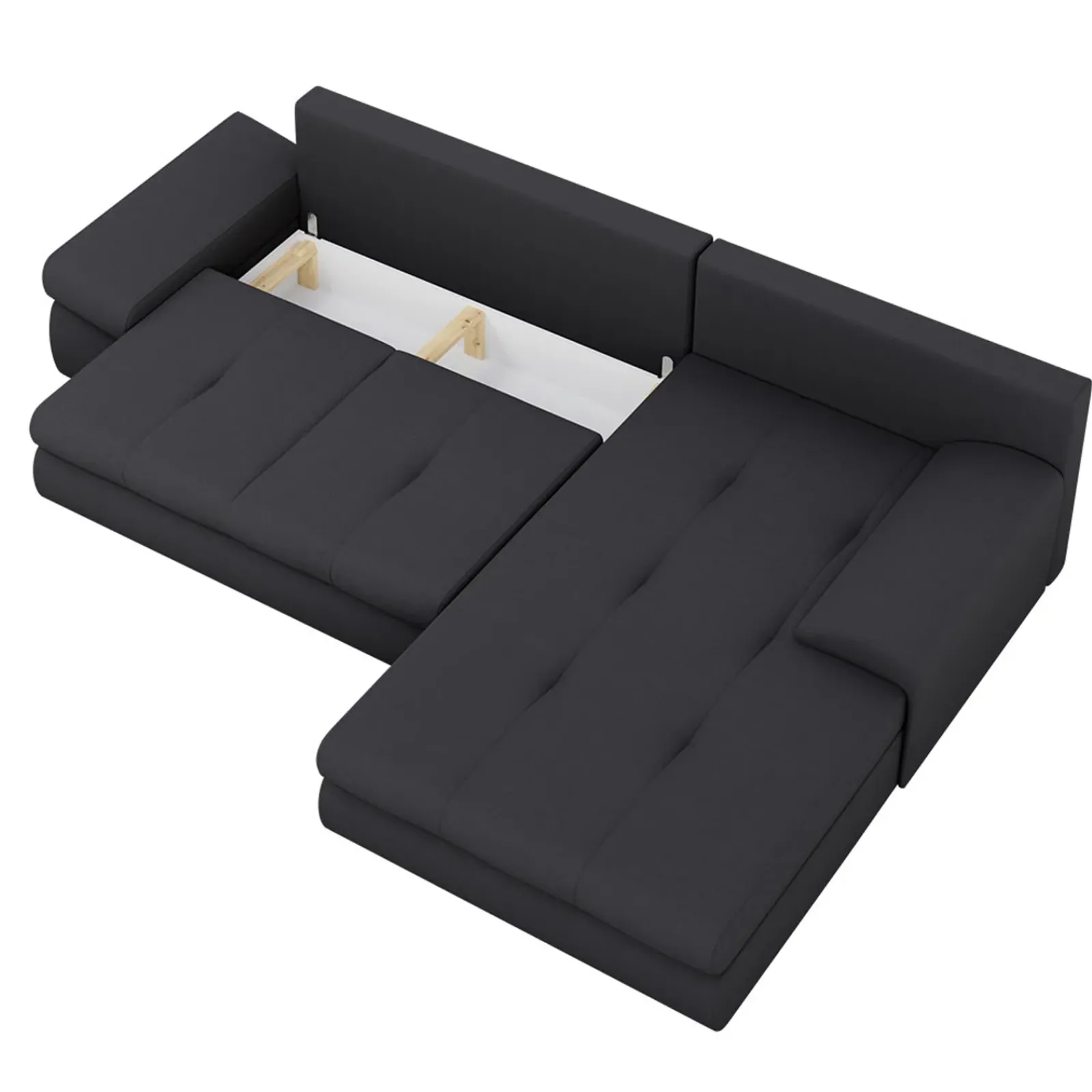 Garnero Arredamenti Divani Angolari|Divani Letto-Divano letto angolare reversibile 313x215cm tessuto antracite Puffo