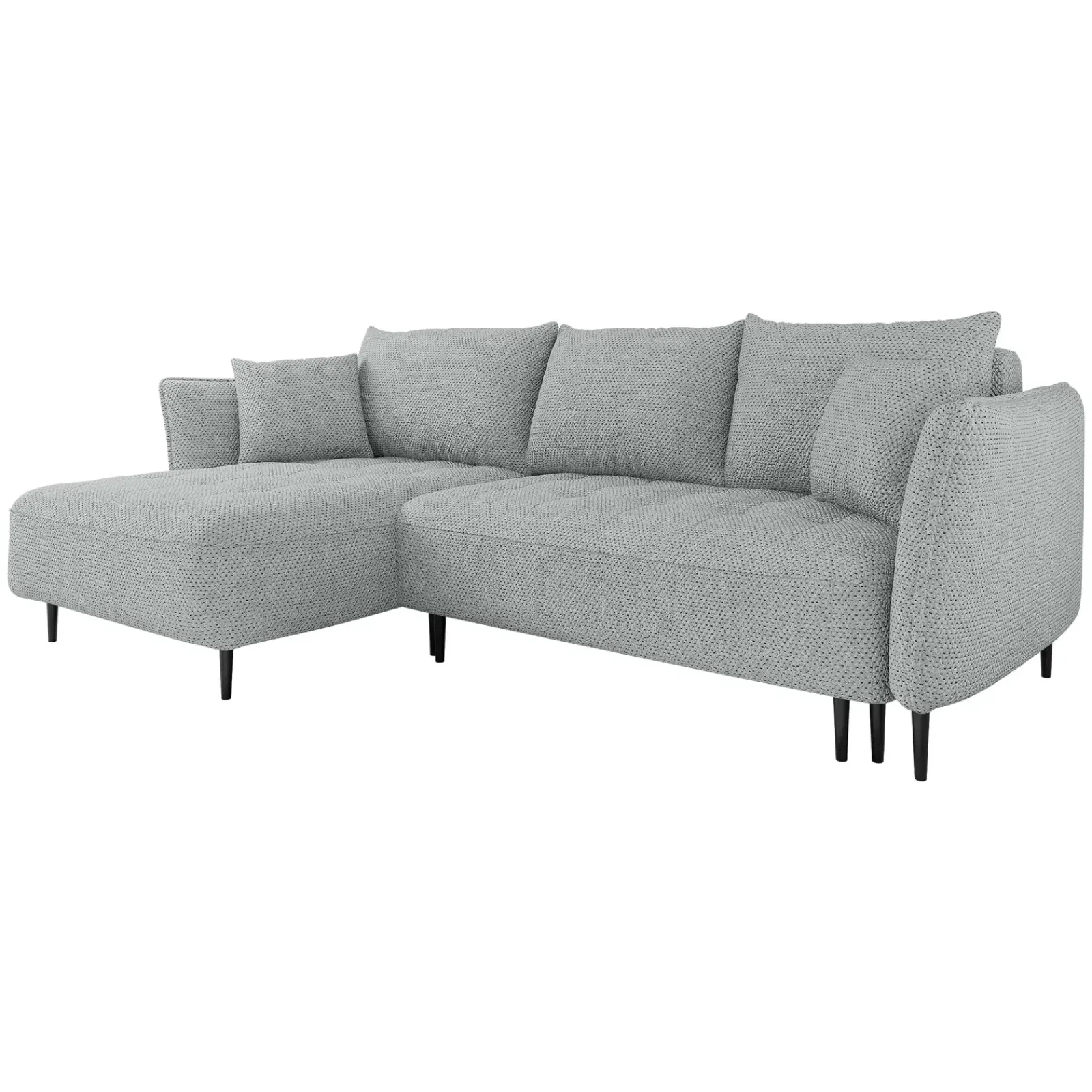 Garnero Arredamenti Divani Angolari|Divani Letto-Divano letto angolare sinistro 3 posti 276x158cm tessuto grigio Angle Tessuto Peluche Onega Grigio