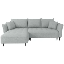 Garnero Arredamenti Divani Angolari|Divani Letto-Divano letto angolare sinistro 3 posti 276x158cm tessuto grigio Angle Tessuto Peluche Onega Grigio