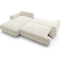 Garnero Arredamenti Divani Angolari|Divani Letto-Divano letto angolare sinistra 3 posti 270x167cm tessuto bianco Cloudify Tessuto Puente Bianco