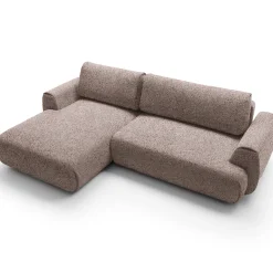 Garnero Arredamenti Divani Angolari|Divani Letto-Divano letto angolare sinistra 3 posti 270x167cm tessuto rosa Cloudify Tessuto Puente Rosa