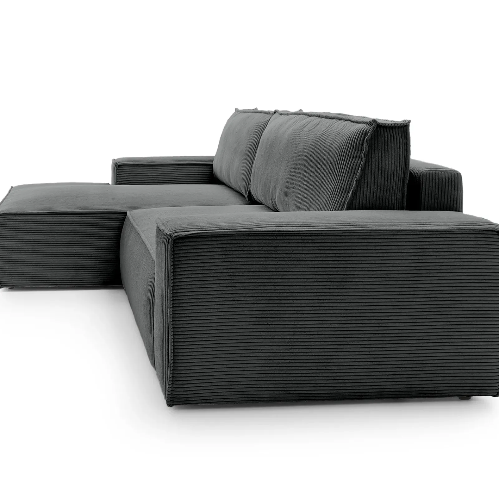 Garnero Arredamenti Divani Angolari|Divani Letto-Divano letto angolare sinistra 3 posti 267x167cm velluto a coste antracite Relaxion Velluto a Coste Poso Antracite