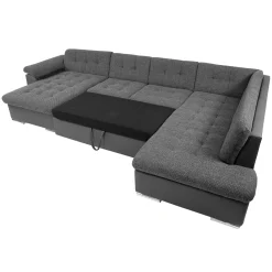 Garnero Arredamenti Divani Panoramici|Divani Angolari-Divano letto angolare sinistra 5 posti 350x205cm grigio scuro Agliana Tessuto Trama Fitta Grigio