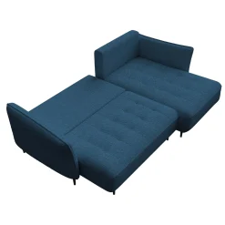 Garnero Arredamenti Divani Angolari|Divani Letto-Divano letto angolare sinistro 3 posti 276x158cm tessuto blu Angle Tessuto Peluche Onega Blu