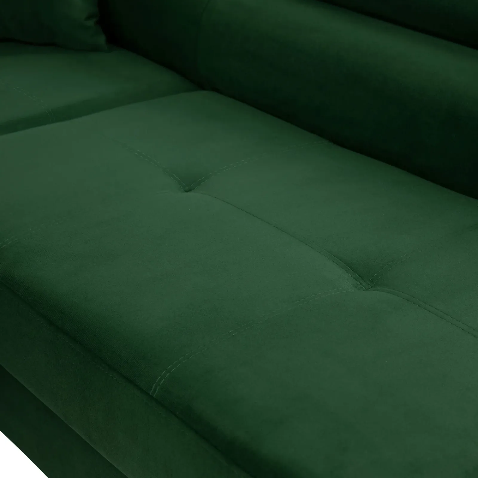 Garnero Arredamenti Divani Angolari|Divani Letto-Divano letto angolare sinistra imbottito 274x203cm verde Bormio Tessuto Vellutato Manila Verde
