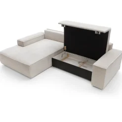 Garnero Arredamenti Divani Angolari|Divani Letto-Divano letto angolare sinistro 3 posti 267x167cm velluto a coste beige Relaxion Velluto a Coste Poso Beige