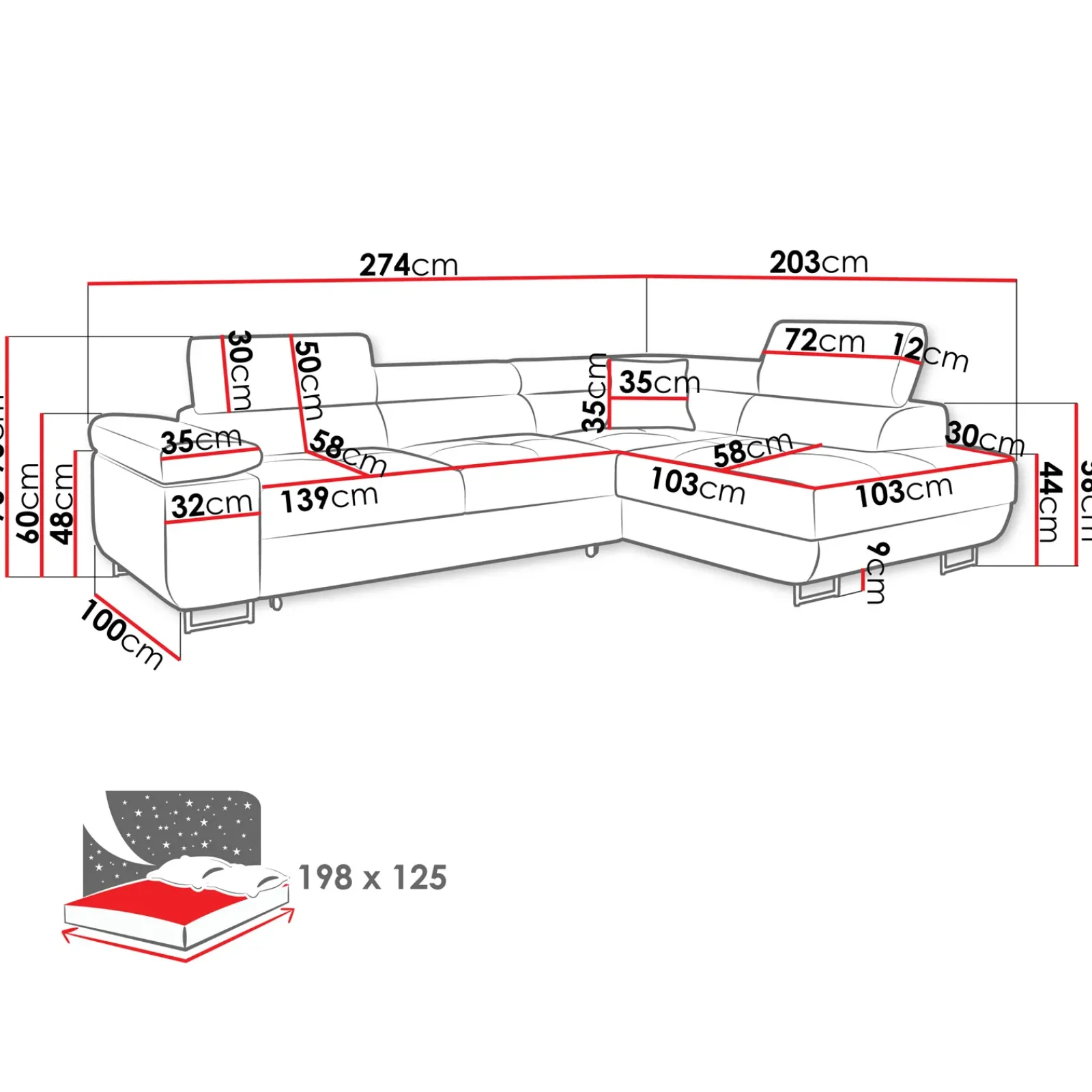 Garnero Arredamenti Divani Angolari|Divani Letto-Divano letto angolare sinistra imbottito 274x203cm blu Bormio Tessuto Vellutato Manila Blu