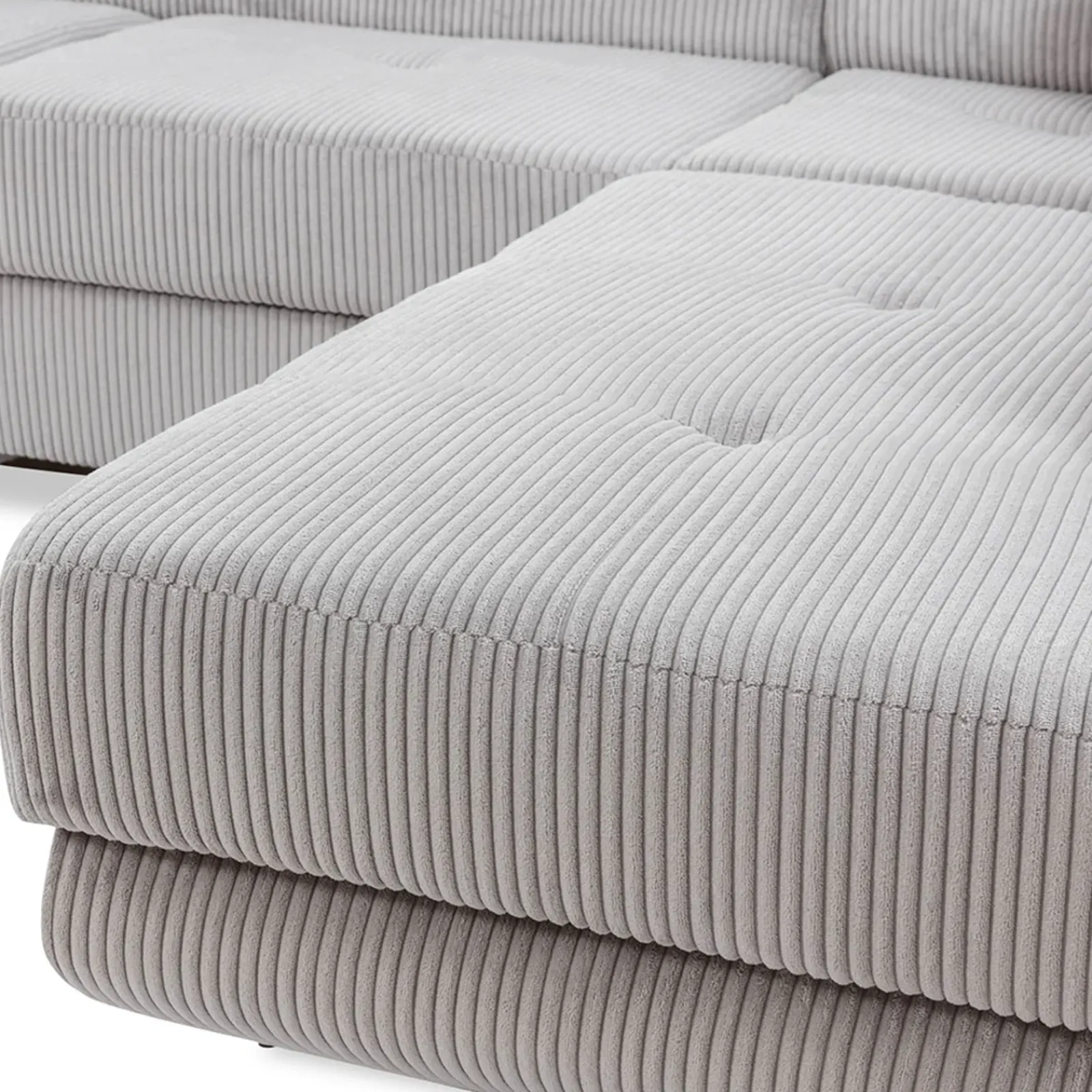 Garnero Arredamenti Divani Angolari|Divani Letto-Divano letto angolare sinistra imbottito 274x203cm velluto a coste grigio Bormio Velluto Poso Grigio