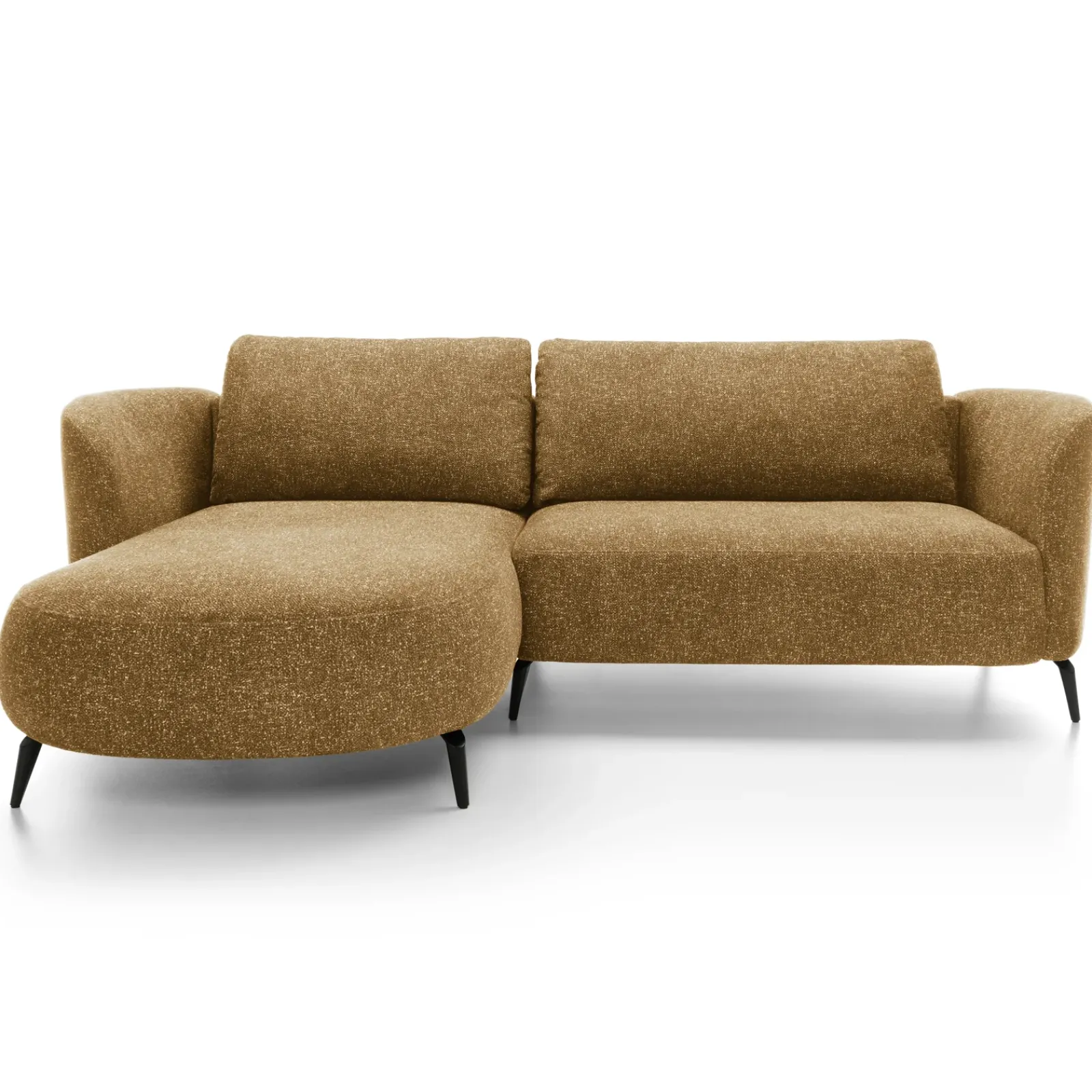 Garnero Arredamenti Divani Angolari|Divani Letto-Divano letto angolare sinistra 3 posti 260x180cm tessuto bouclè beige scuro Repose Tessuto Bouclè Blur Beige Scuro