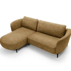 Garnero Arredamenti Divani Angolari|Divani Letto-Divano letto angolare sinistra 3 posti 260x180cm tessuto bouclè beige scuro Repose Tessuto Bouclè Blur Beige Scuro