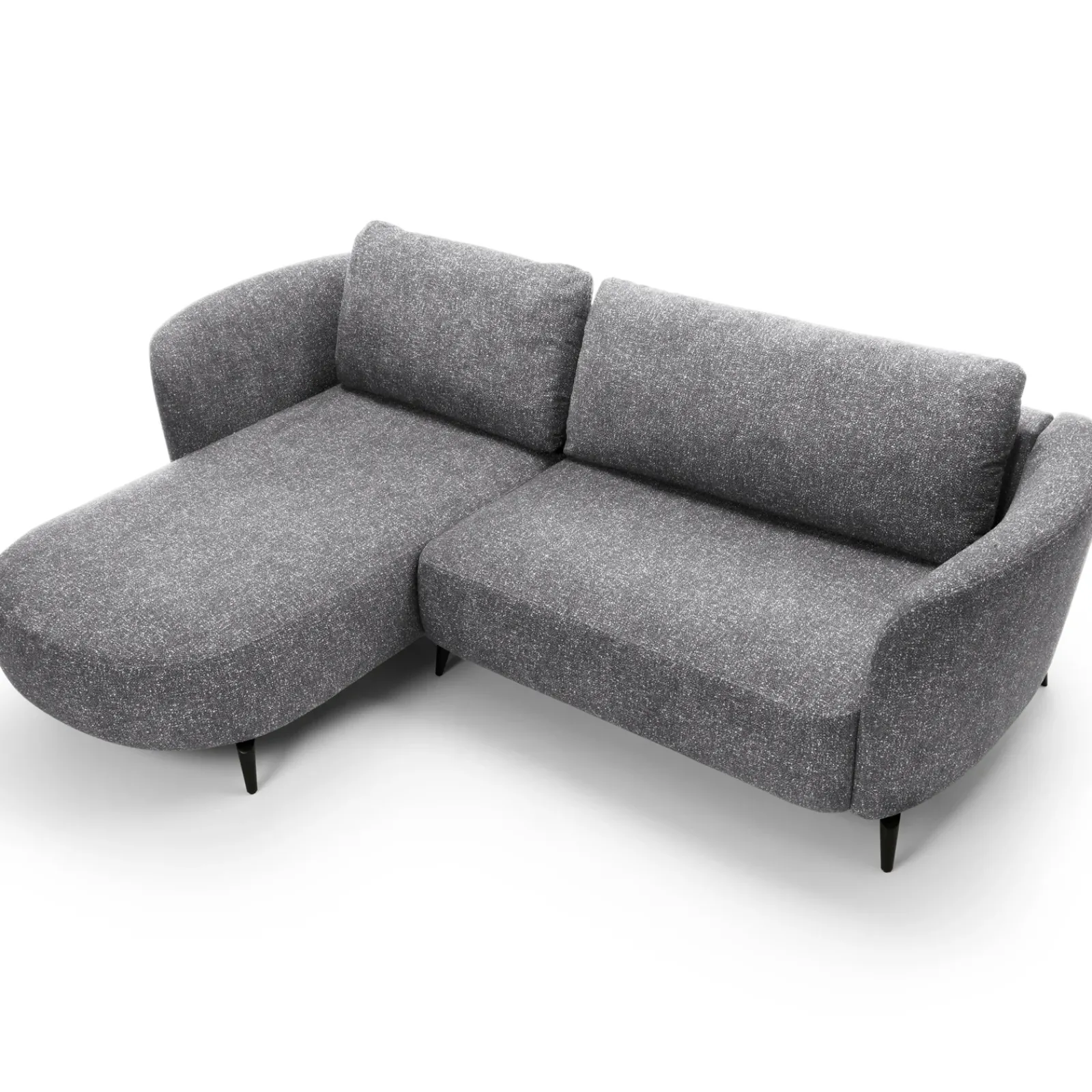 Garnero Arredamenti Divani Angolari|Divani Letto-Divano letto angolare sinistra 3 posti 260x180cm tessuto bouclè grigio Repose Tessuto Bouclè Blur Grigio