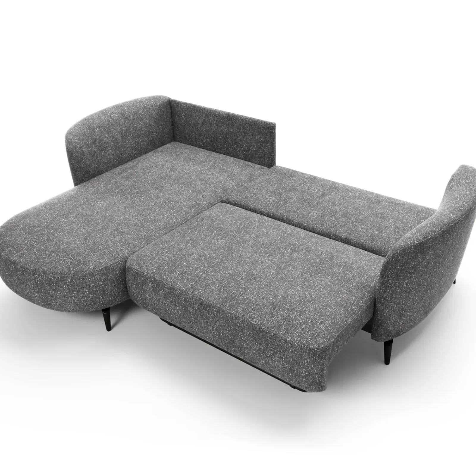 Garnero Arredamenti Divani Angolari|Divani Letto-Divano letto angolare sinistra 3 posti 260x180cm tessuto bouclè grigio Repose Tessuto Bouclè Blur Grigio