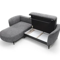 Garnero Arredamenti Divani Angolari|Divani Letto-Divano letto angolare sinistra 3 posti 260x180cm tessuto bouclè grigio Repose Tessuto Bouclè Blur Grigio