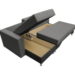 Garnero Arredamenti Divani Angolari|Divani Letto-Divano letto angolare sinistra 3 posti 215cm grigio scuro e chiaro Aureliano