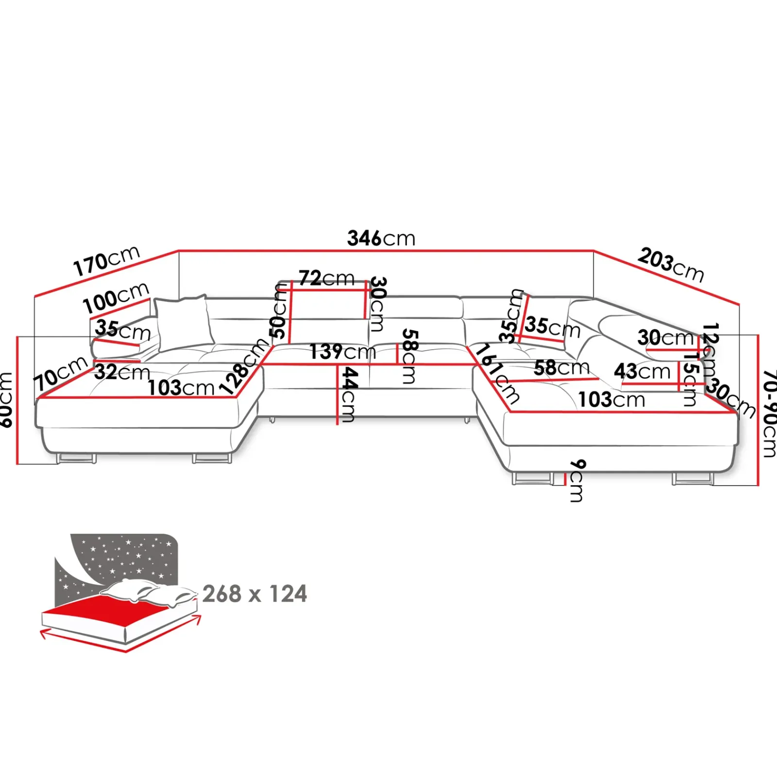 Garnero Arredamenti Divani Angolari|Divani Letto-Divano letto angolare sinistra 5 posti 346x203cm con box contenitore beige Moirea Tessuto Vellutato Manila Beige