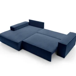 Garnero Arredamenti Divani Angolari|Divani Letto-Divano letto angolare sinistra 3 posti 267x167cm velluto a coste blu Relaxion Velluto a Coste Poso Blu