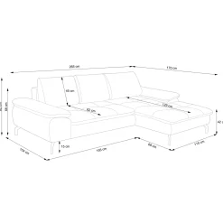 Garnero Arredamenti Divani Angolari|Divani Letto-Divano letto angolare sinistra 3 posti 265x170cm tessuto beige Chillax