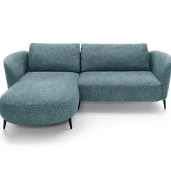 Garnero Arredamenti Divani Angolari|Divani Letto-Divano letto angolare sinistra 3 posti 260x180cm tessuto bouclè azzurro Repose Tessuto Bouclè Blur Azzurro