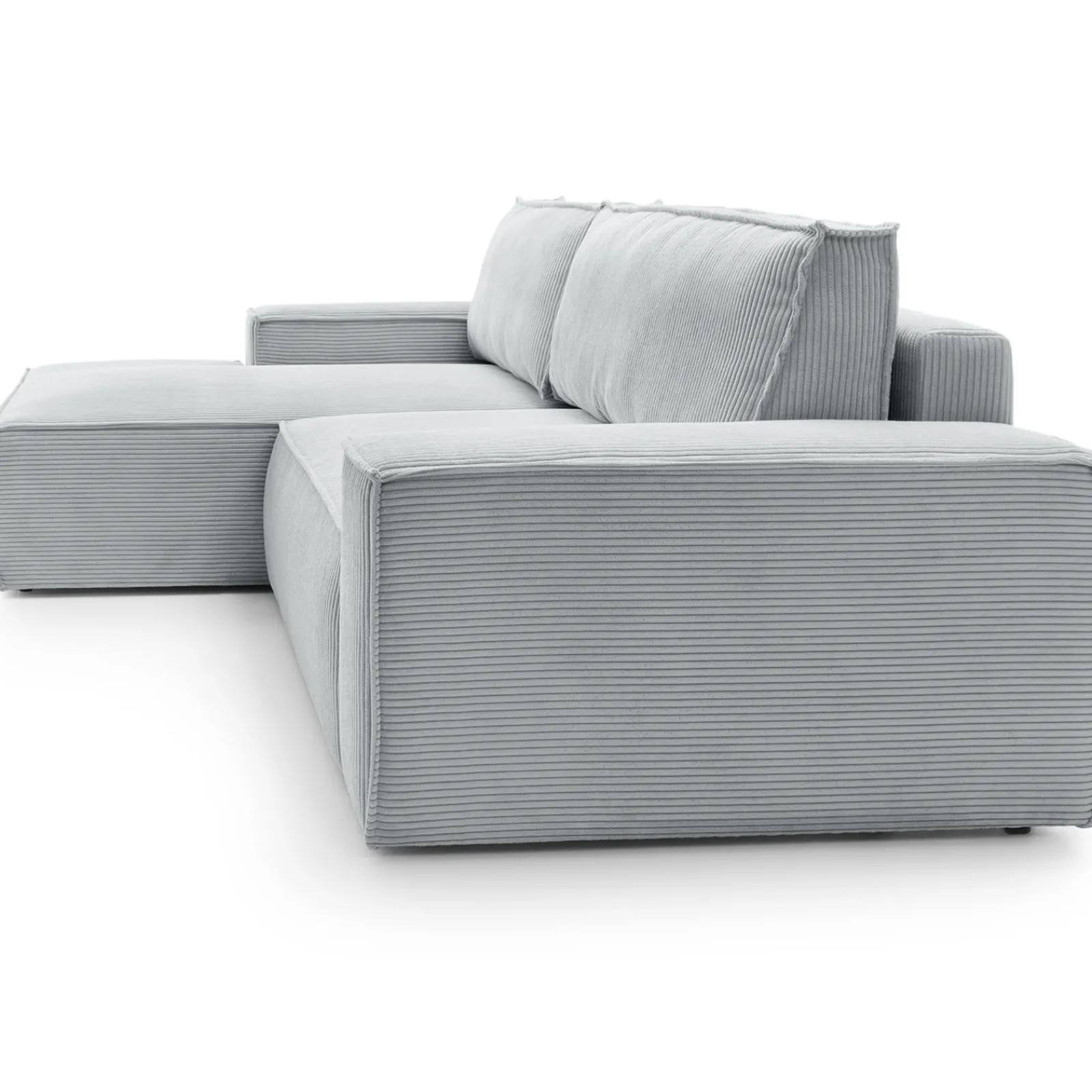 Garnero Arredamenti Divani Angolari|Divani Letto-Divano letto angolare sinistra 3 posti 267x167cm velluto a coste grigio chiaro Relaxion Velluto a Coste Poso Grigio