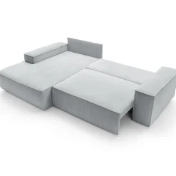 Garnero Arredamenti Divani Angolari|Divani Letto-Divano letto angolare sinistra 3 posti 267x167cm velluto a coste grigio chiaro Relaxion Velluto a Coste Poso Grigio