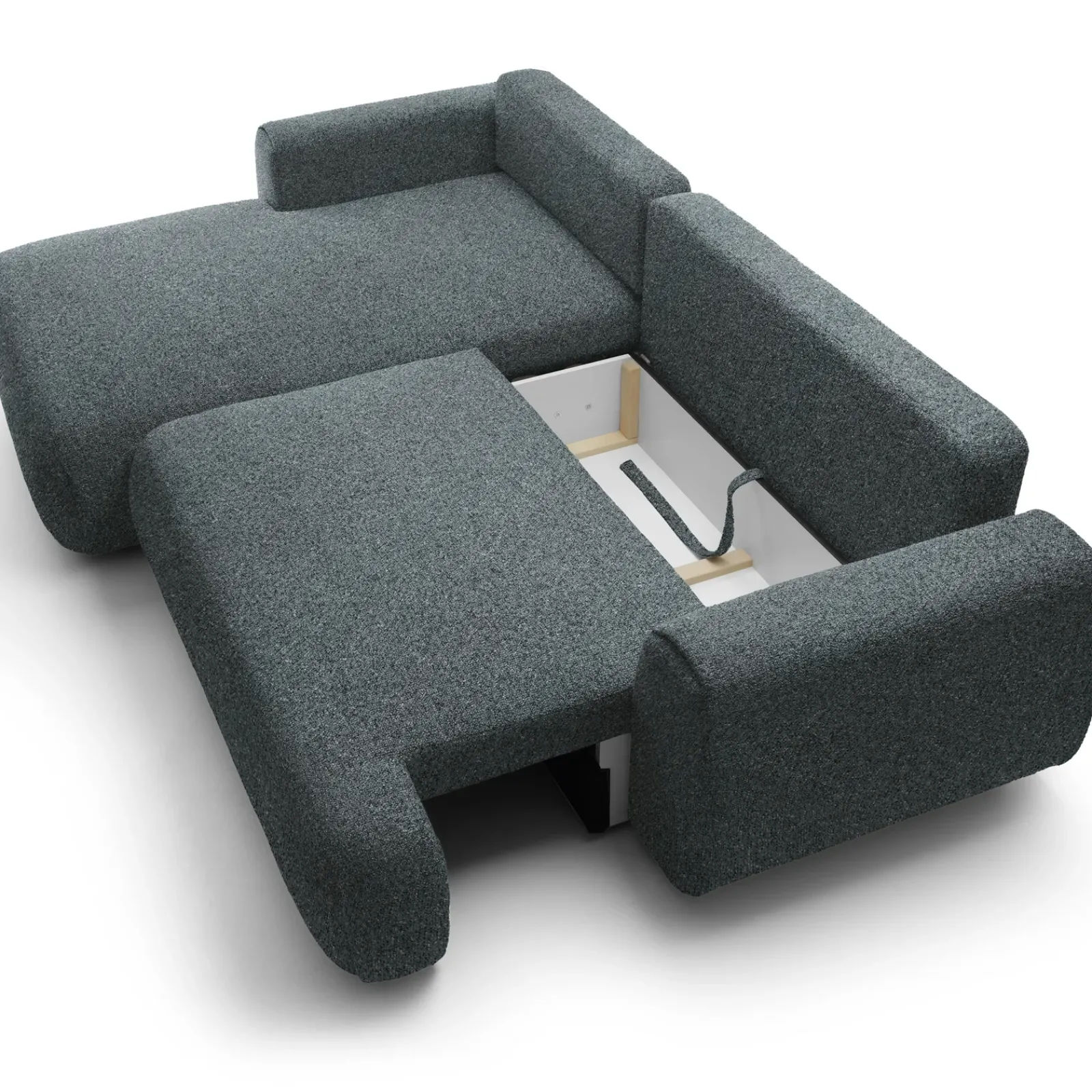 Garnero Arredamenti Divani Angolari|Divani Letto-Divano letto angolare sinistra 3 posti 270x167cm tessuto antracite Cloudify Tessuto Puente Antracite