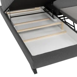 Garnero Arredamenti Divani Angolari|Divani Letto-Divano letto angolare sinistro 5 posti 272x219cm tessuto antracite Lumma