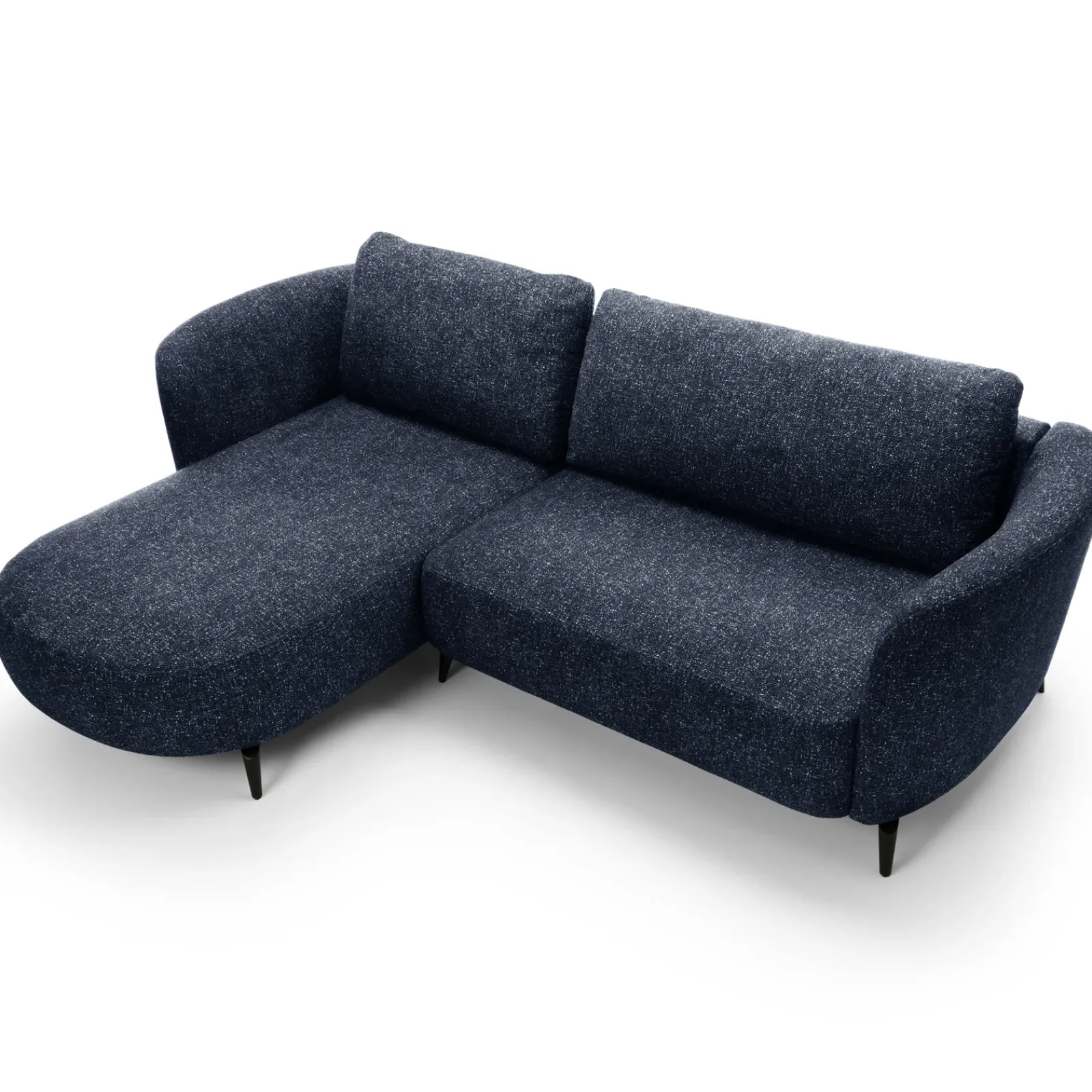 Garnero Arredamenti Divani Angolari|Divani Letto-Divano letto angolare sinistra 3 posti 260x180cm tessuto bouclè blu Repose Tessuto Bouclè Blur Blu