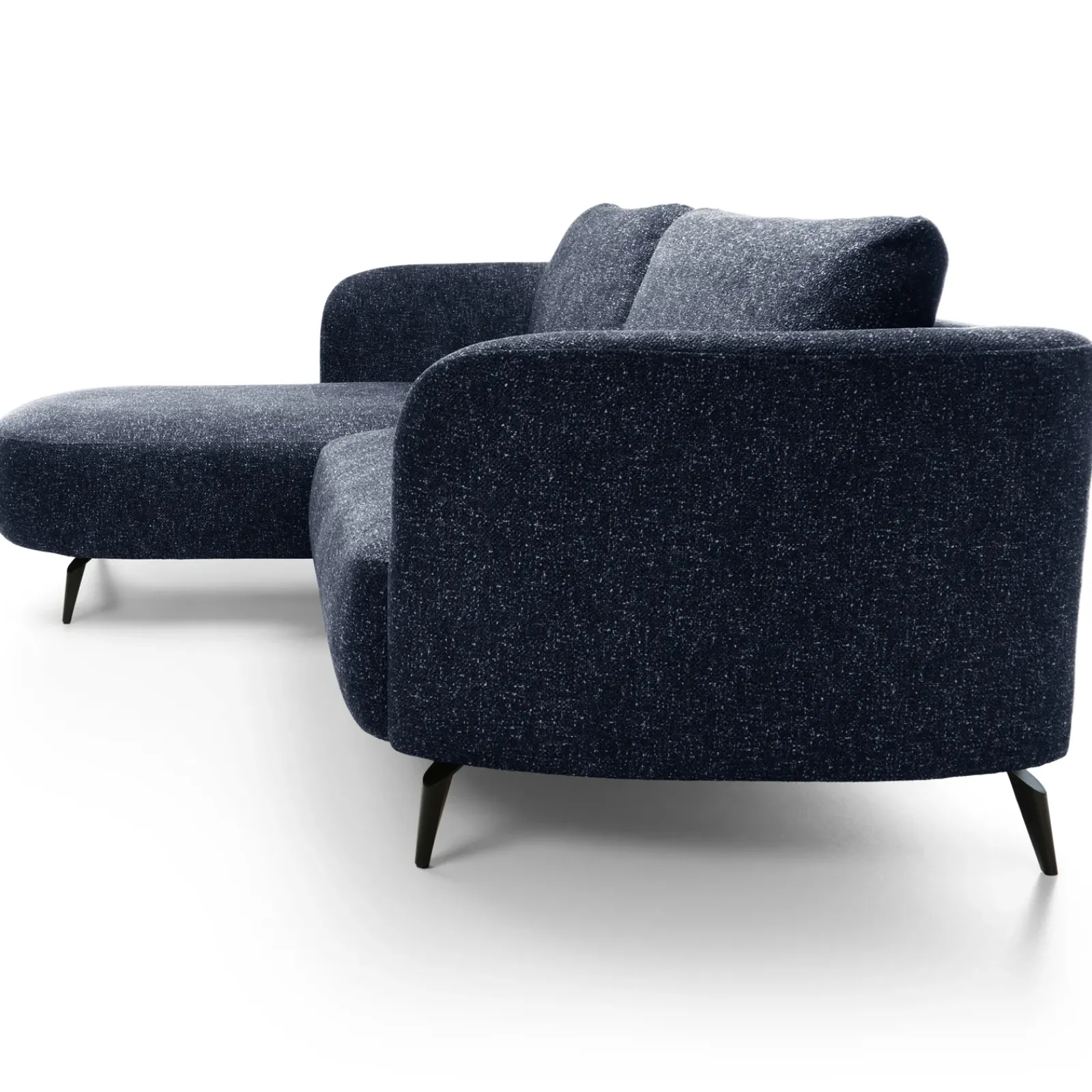 Garnero Arredamenti Divani Angolari|Divani Letto-Divano letto angolare sinistra 3 posti 260x180cm tessuto bouclè blu Repose Tessuto Bouclè Blur Blu
