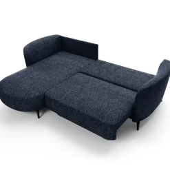 Garnero Arredamenti Divani Angolari|Divani Letto-Divano letto angolare sinistra 3 posti 260x180cm tessuto bouclè blu Repose Tessuto Bouclè Blur Blu