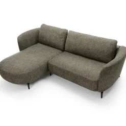Garnero Arredamenti Divani Angolari|Divani Letto-Divano letto angolare sinistra 3 posti 260x180cm tessuto bouclè verde Repose Tessuto Bouclè Blur Verdone