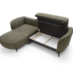 Garnero Arredamenti Divani Angolari|Divani Letto-Divano letto angolare sinistra 3 posti 260x180cm tessuto bouclè verde Repose Tessuto Bouclè Blur Verdone