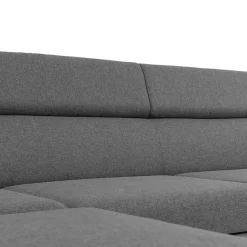 Garnero Arredamenti Divani Angolari|Divani Letto-Divano letto angolare sinistra 5 posti 253x188cm con box contenitore grigio Almese Tessuto Treccia Fine Lux Grigio