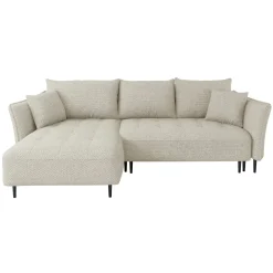 Garnero Arredamenti Divani Angolari|Divani Letto-Divano letto angolare sinistro 3 posti 276x158cm tessuto tortora Angle Tessuto Peluche Onega Tortora