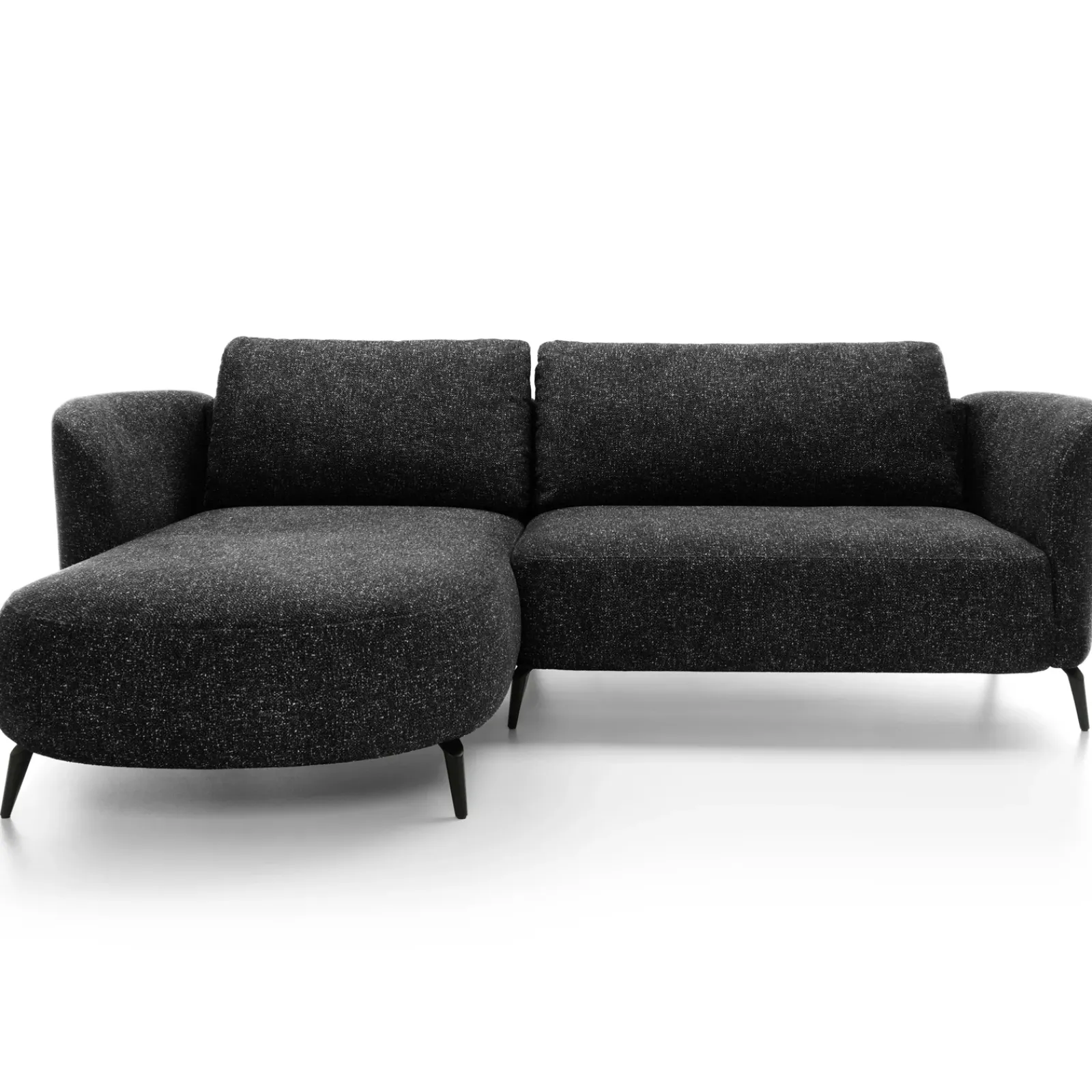 Garnero Arredamenti Divani Angolari|Divani Letto-Divano letto angolare sinistra 3 posti 260x180cm tessuto bouclè antracite Repose Tessuto Bouclè Blur Antracite