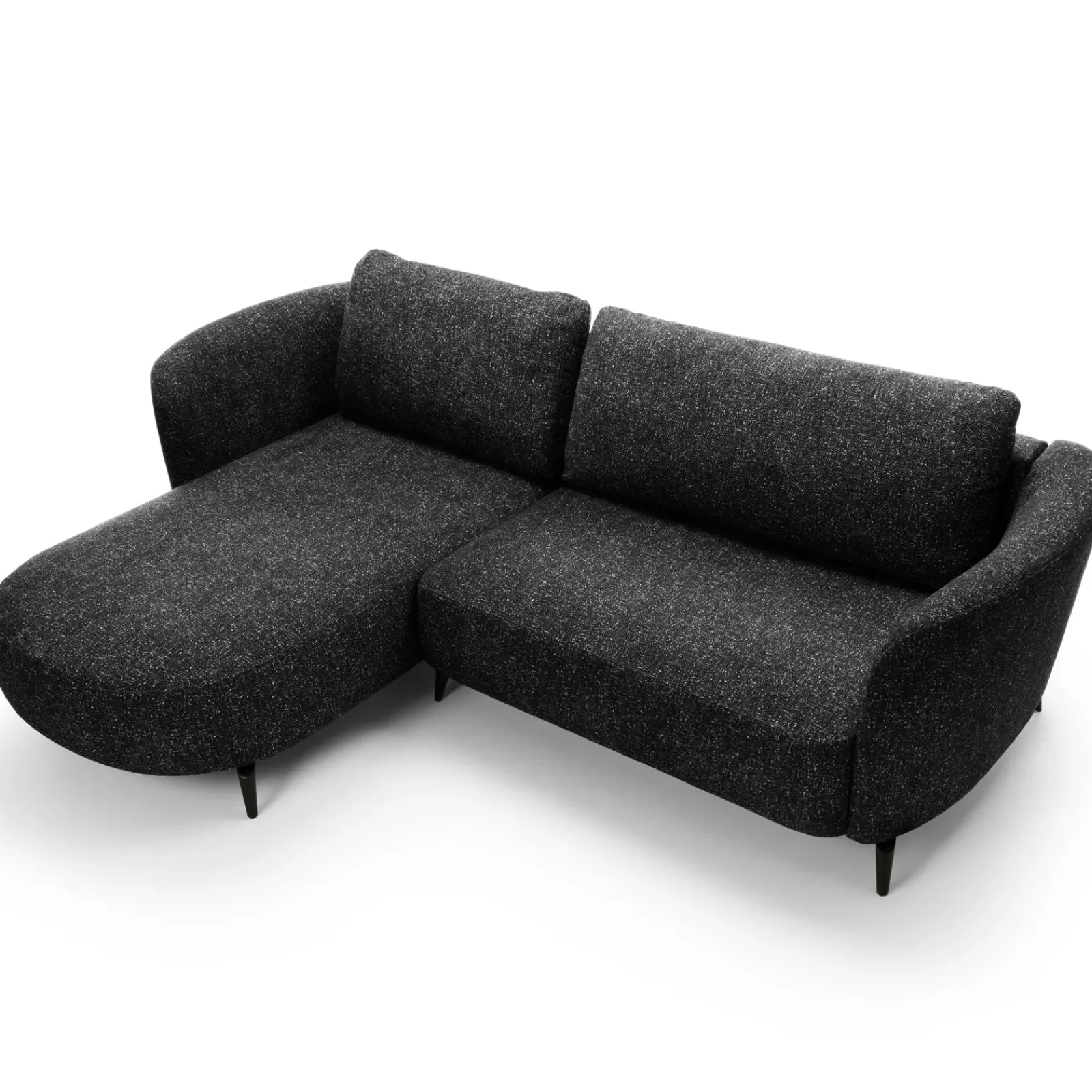 Garnero Arredamenti Divani Angolari|Divani Letto-Divano letto angolare sinistra 3 posti 260x180cm tessuto bouclè antracite Repose Tessuto Bouclè Blur Antracite