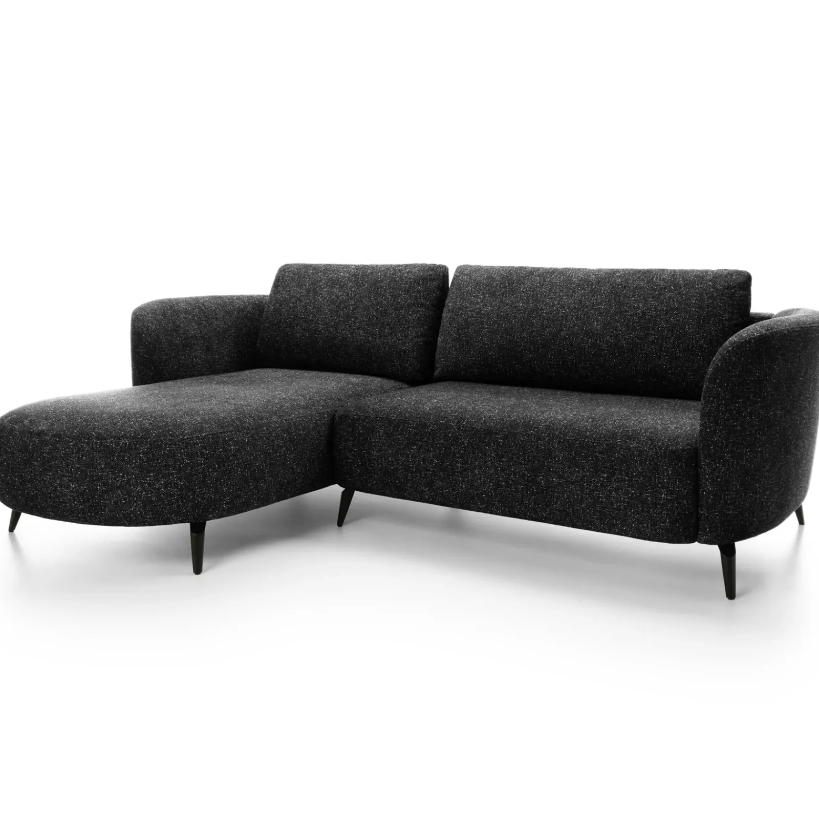 Garnero Arredamenti Divani Angolari|Divani Letto-Divano letto angolare sinistra 3 posti 260x180cm tessuto bouclè antracite Repose Tessuto Bouclè Blur Antracite