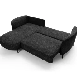 Garnero Arredamenti Divani Angolari|Divani Letto-Divano letto angolare sinistra 3 posti 260x180cm tessuto bouclè antracite Repose Tessuto Bouclè Blur Antracite