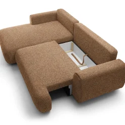 Garnero Arredamenti Divani Angolari|Divani Letto-Divano letto angolare sinistra 3 posti 270x167cm tessuto arancio Cloudify Tessuto Puente Arancio