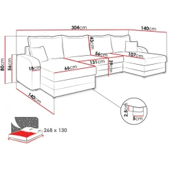 Garnero Arredamenti Divani Panoramici|Divani Angolari-Divano letto angolare velluto a coste beige 304x140cm con contenitore Assunta Velluto Poso Beige