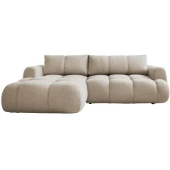 Garnero Arredamenti Divani Angolari|Divani Letto-Divano letto con angolo a sinistra 4 posti 270x173cm con contenitore Litos Tessuto Bouclé Beige
