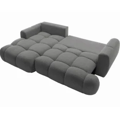 Garnero Arredamenti Divani Angolari|Divani Letto-Divano letto con angolo a sinistra 4 posti 270x173cm con contenitore Litos Tessuto Bouclé Grigio Scuro