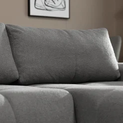 Garnero Arredamenti Divani Angolari|Divani Letto-Divano letto con angolo a destra 4 posti 270x173cm con contenitore Litos Tessuto Bouclé Grigio Scuro