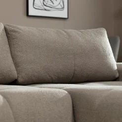 Garnero Arredamenti Divani Angolari|Divani Letto-Divano letto con angolo a destra 4 posti 270x173cm con contenitore Litos Tessuto Bouclé Grigio Tortora